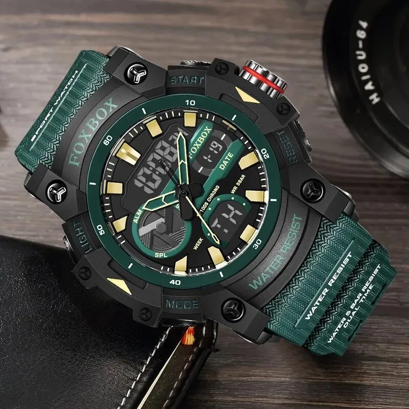 LIGE Men Digital Watch Luxury Fashion Dual Display Waterproof Sport Casual Wrist