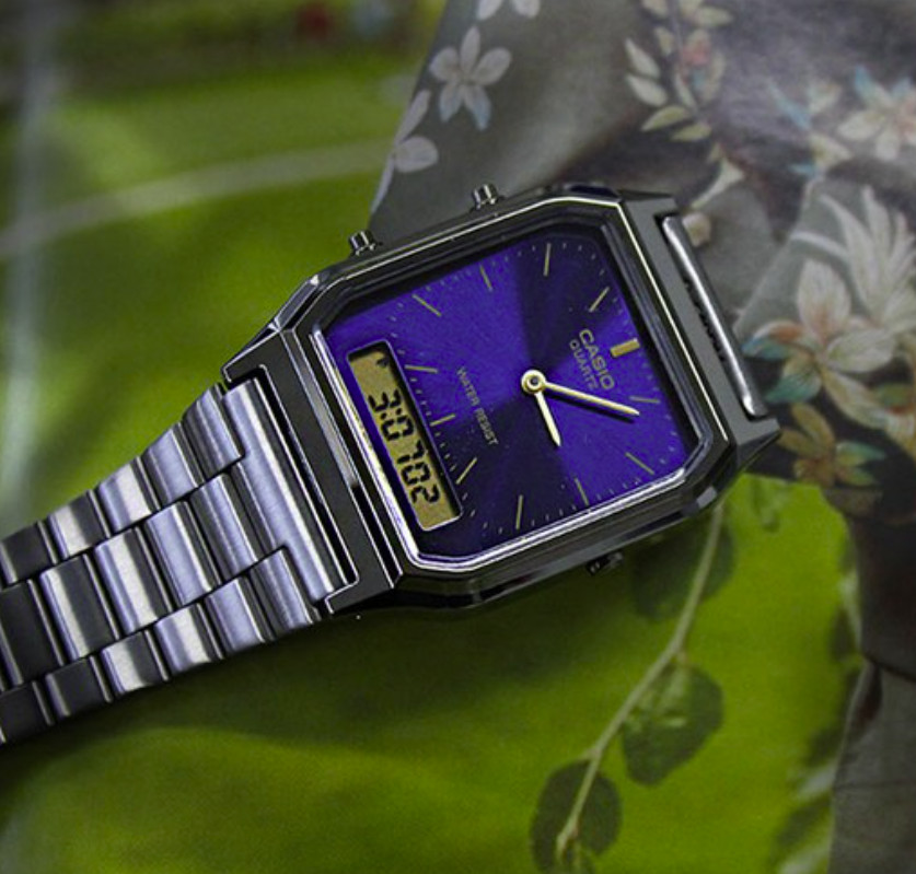 Casio AQ-230GG-2A vintage analog digital quartz unisex watch blue Japan