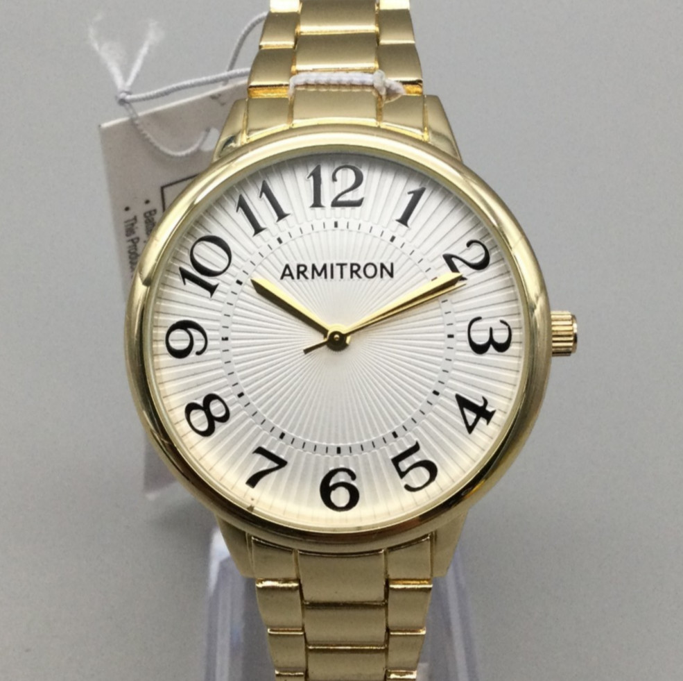Armitron Watch Womens 37mm Gold Silver Two Tone Starburst Dial With Tags 7″