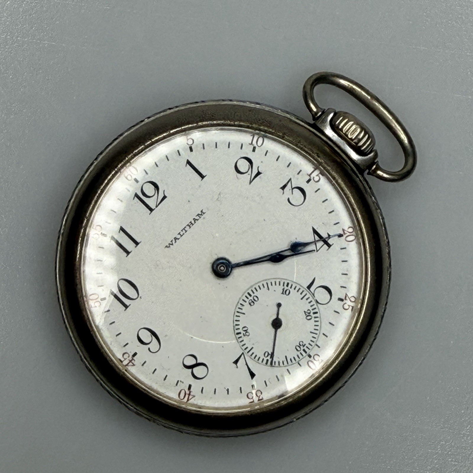 Antique Waltham Sidewinder Pocket Watch Running STUCK CASE / CANNOT OPEN, PARTS