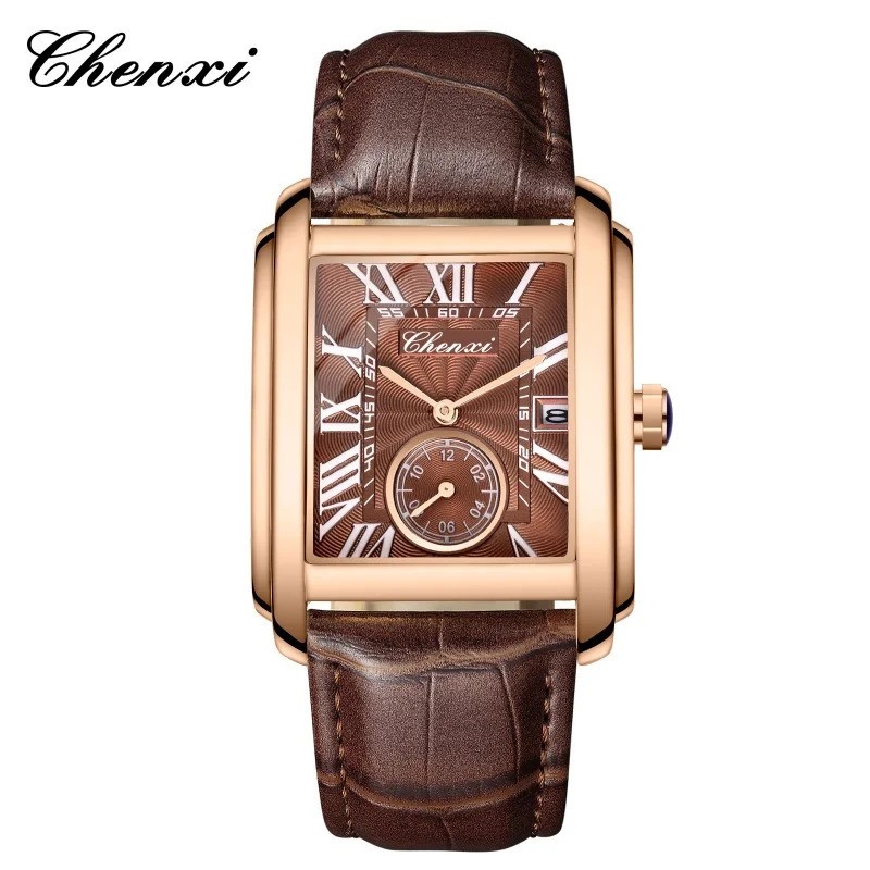 CHENXI Men’s Quartz Business Watch Waterproof Calendar Leather Strap Watch