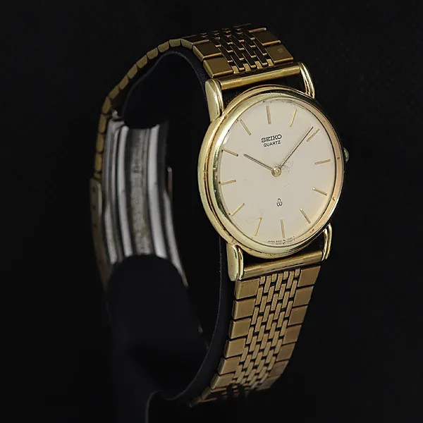 Working condition, excellent condition Seiko 5930-7020 Quartz Ivory Dial Men'