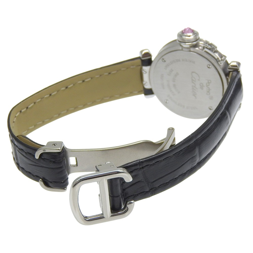 CARTIER Mispacha Watches W3140026 pinkDial Stainless Steel/leather Quartz …