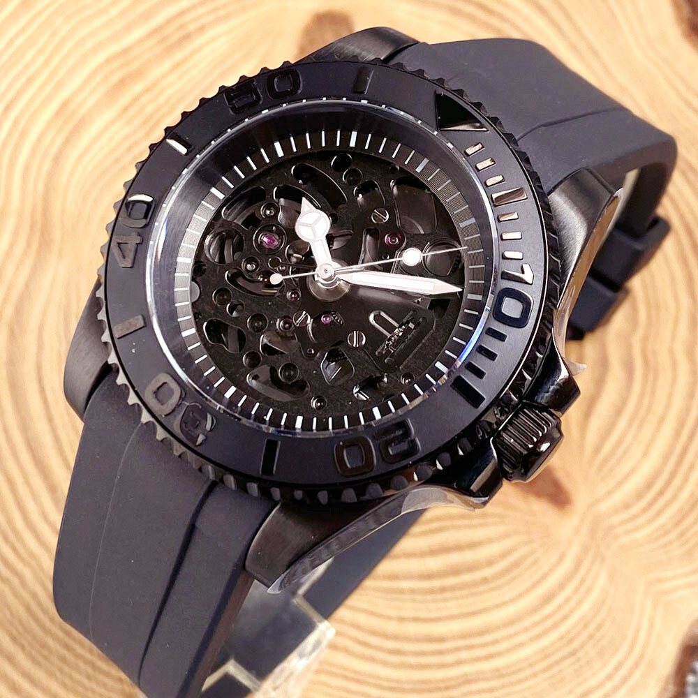 Tandorio Back 40mm NH72 Automatic Men Watch Screwdown Crown Glass Sapphire Glass