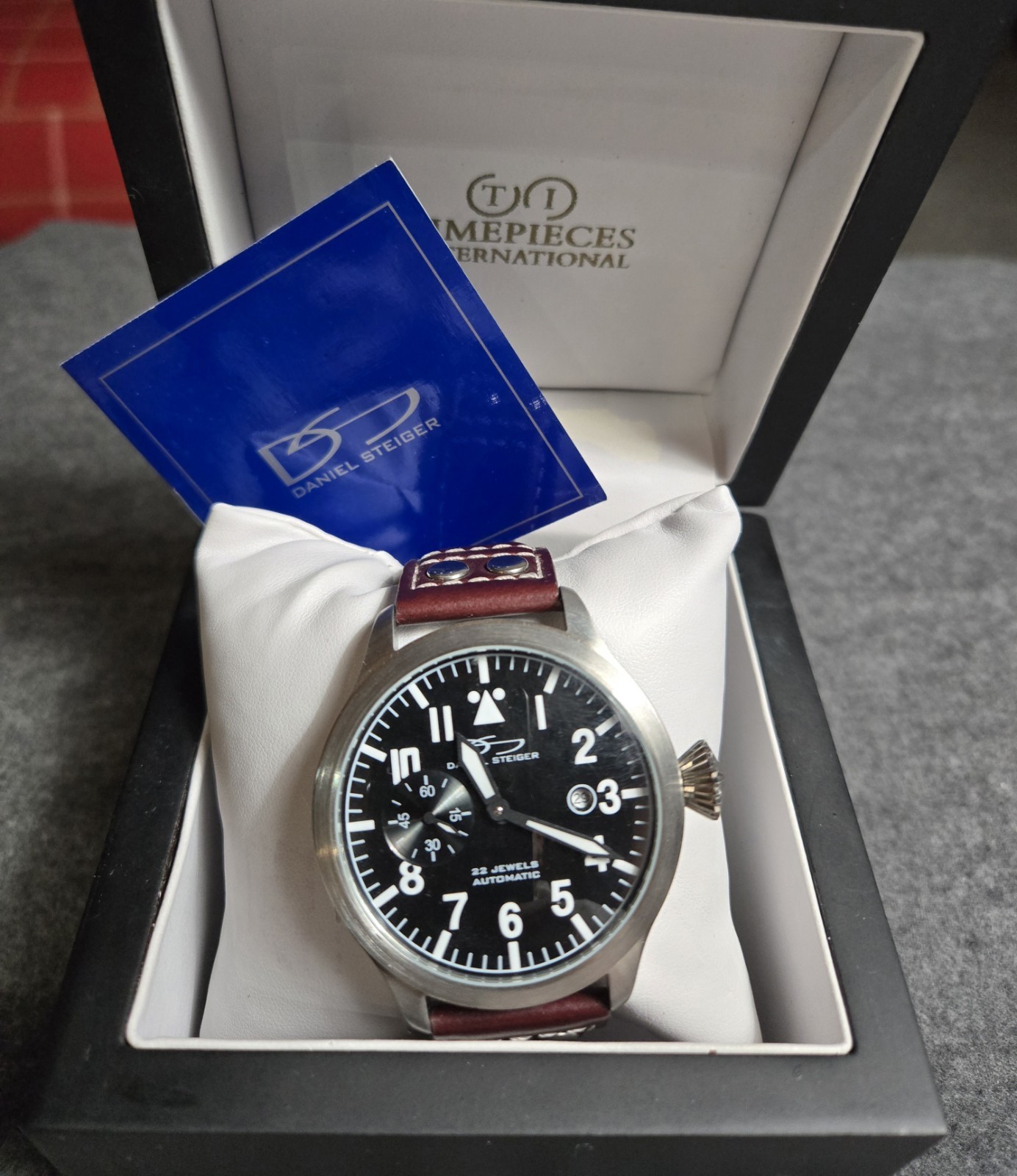 Daniel Steiger Mens Watch Stainless Steel 22 Jewels Automatic Date NEW