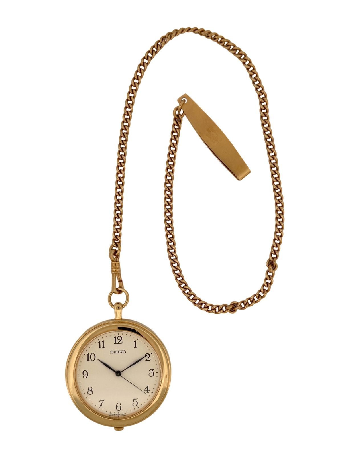 SEIKO Quartz 38.2mm Pocket Watch Unused Pre-owned Collectible Timepiece