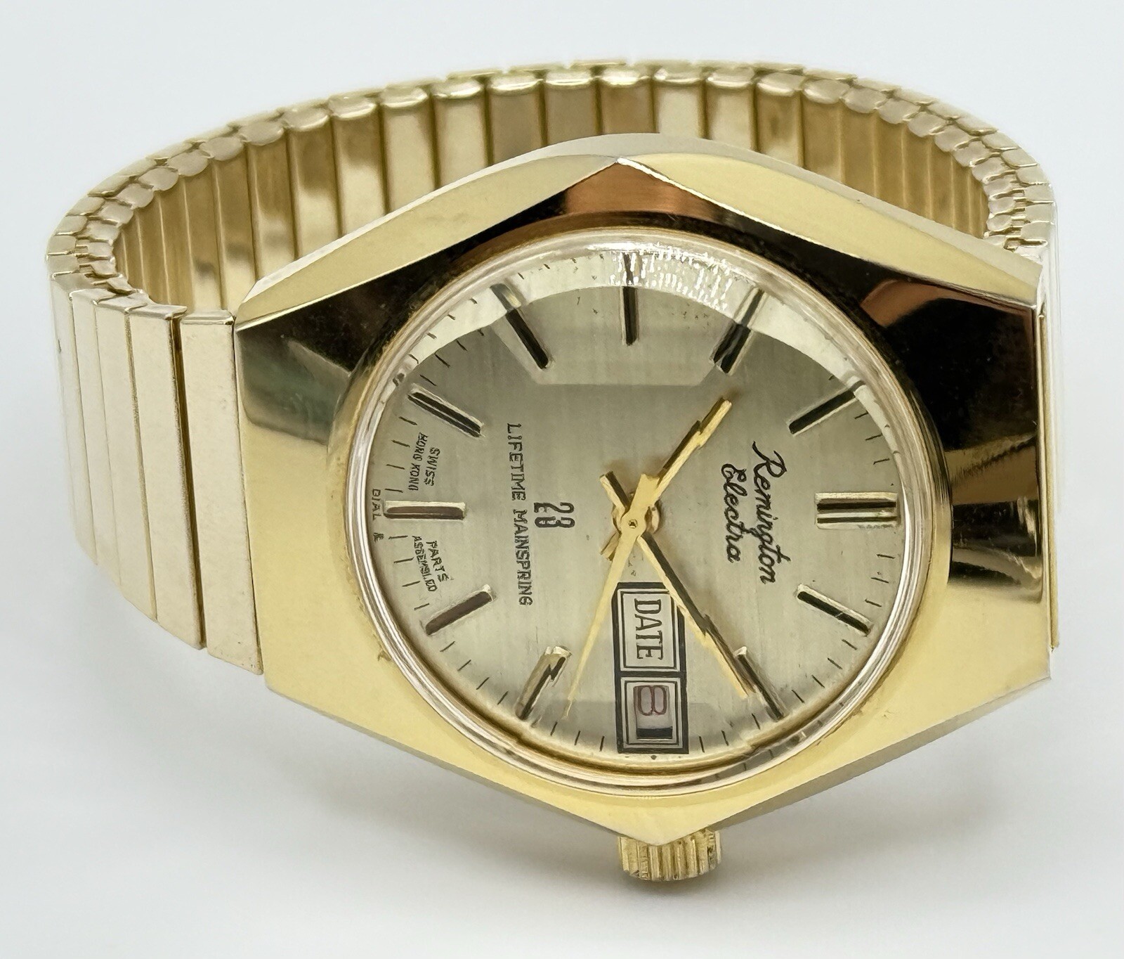 Vge Remington Electra 23 Lifetime Mainspring Gold Tone Manual Winding Watch 37mm