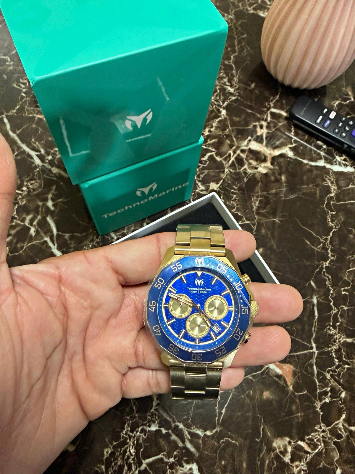 TechnoMarine para caballeros! Cronografo cuarzo 44 Mm azul dorado