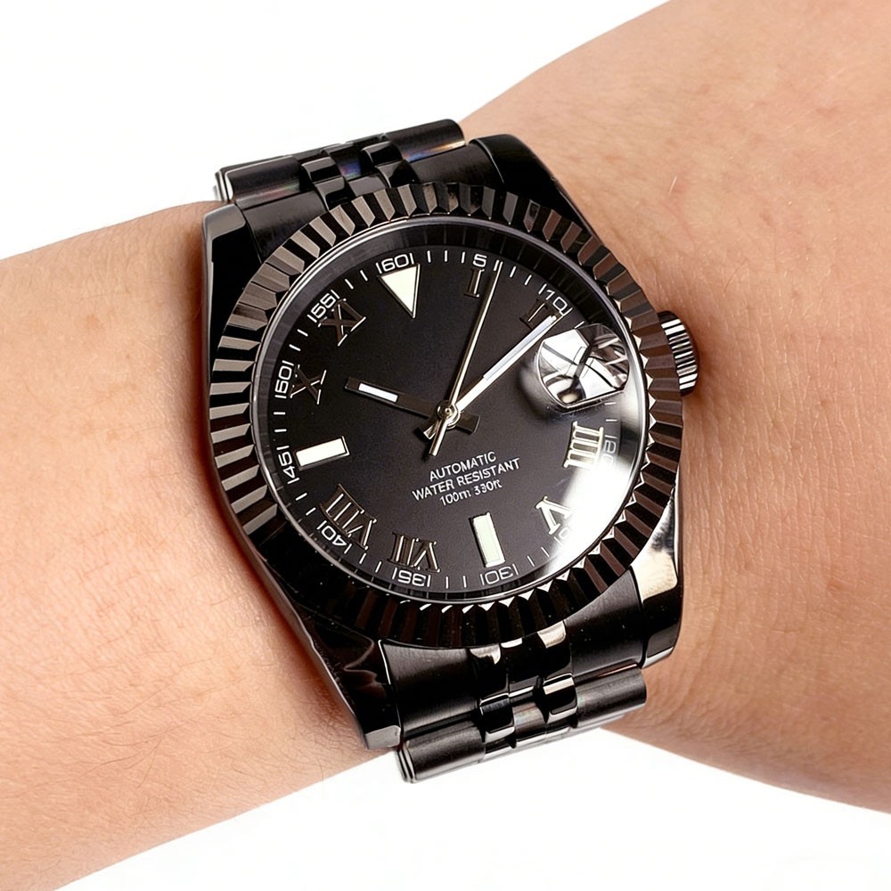 36mm/39mm Tandorio Sapphire Glass Black PVD Mechanical Men Watch For Japan NH35