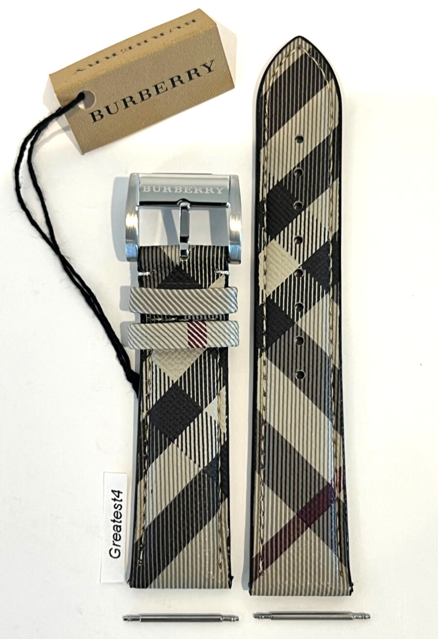 Brand New Burberry Replacement Strap for BU9029 Multi-Colored with Buckle 20 mm