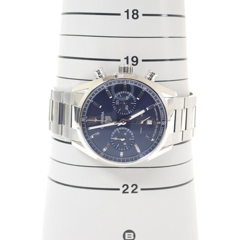 TAG HEUER Carrera Calibre Heuer 02 Chronograph Watch SS Automatic Blue Dial TGIS