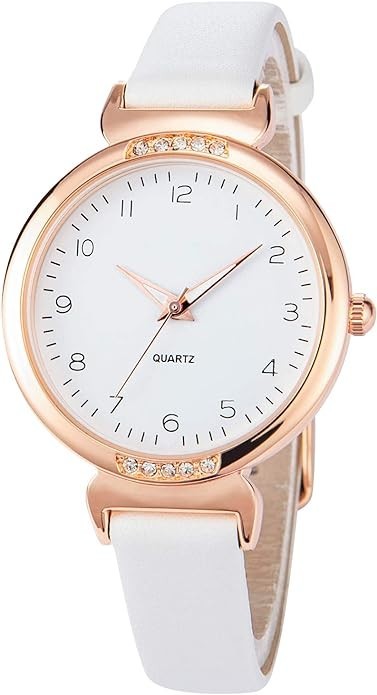 NUOVO Women’s Silicone Sports Watch – Crystal Accented Leather Strap Analog Disp