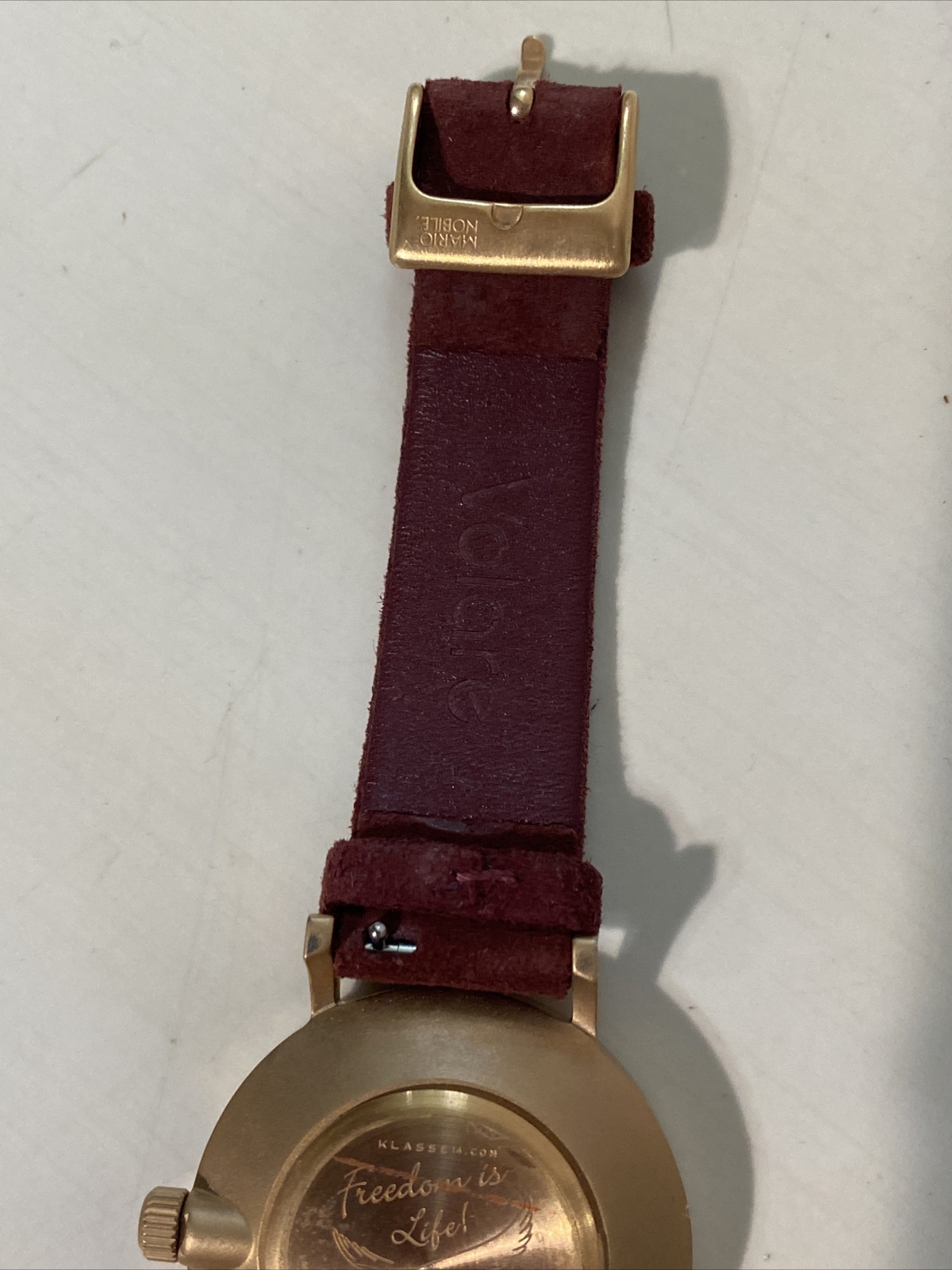 Ladies KLASSE14 Volare By Mario Nobile Watch, Rose Gold Tone Burgundy