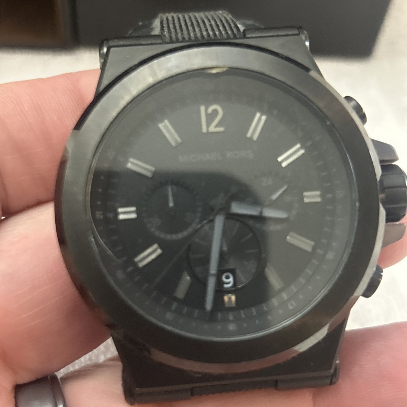 Michael Kors Wrist Watch Mens Dylan Black Chronograph MK-8152 48mm NEEDS BATTERY