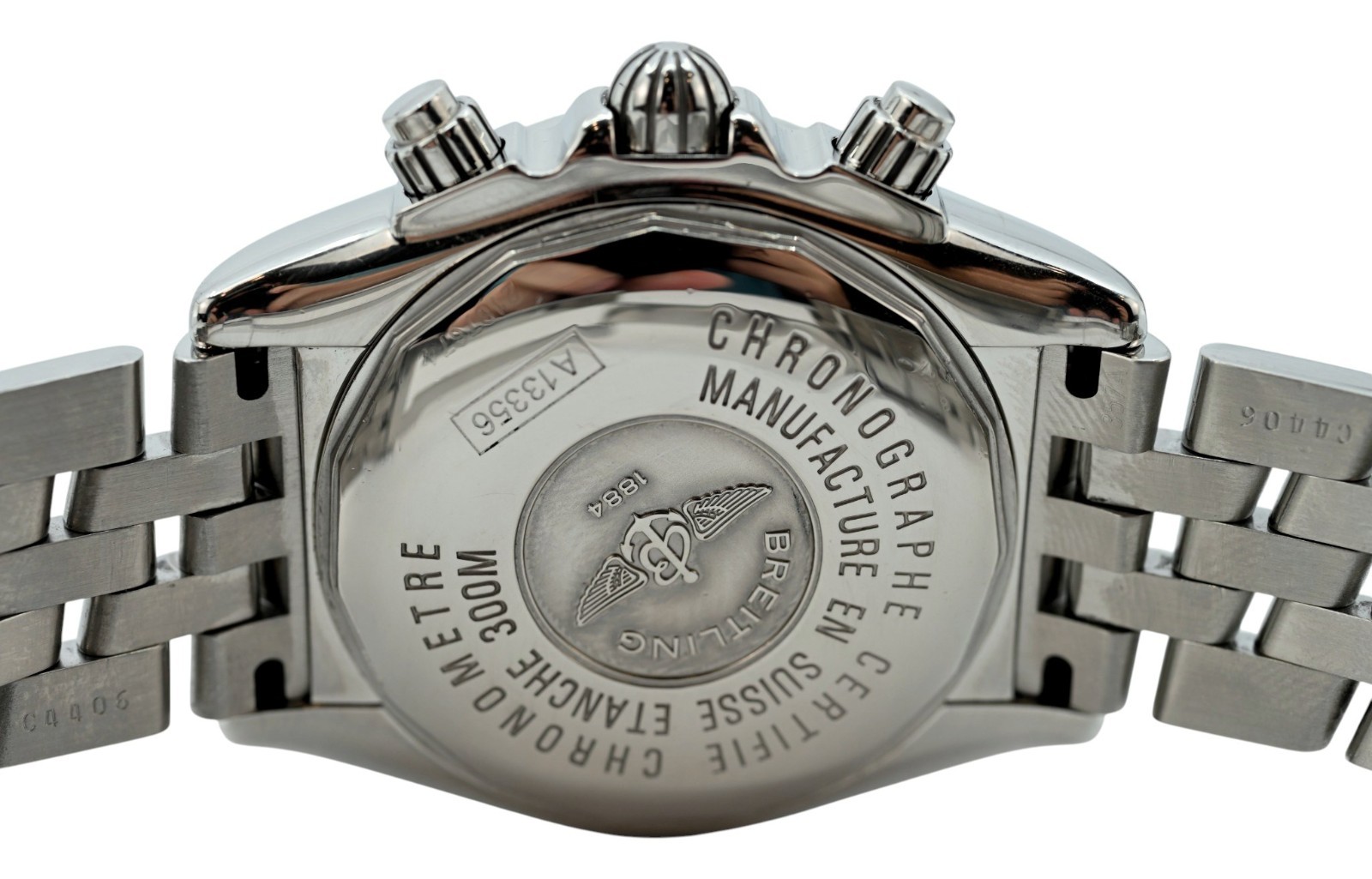 Breitling Men’s 44mm Chronomat Evolution Swiss Auto Grey Dial SS Watch- A13356!
