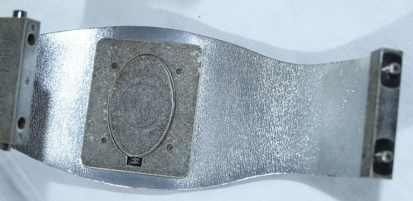 Vintage Roberto Cavalli Silver Oval Dial Wrist Watch.