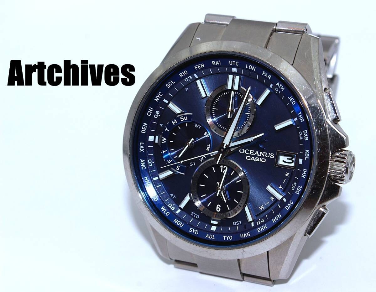 VRW 1990 Watch CASIO OCW T2600 2A2JF OCEANUS BL Dial Men s Solar Working Item
