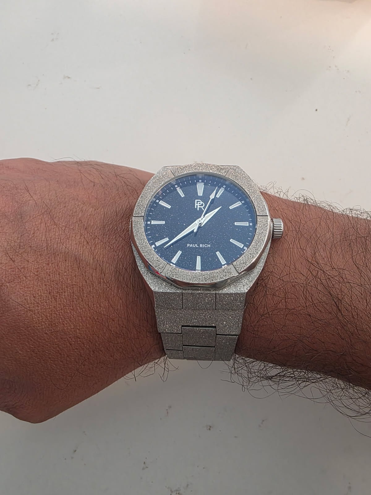 Paul Rich Star Dust Quartz Blue Dial Silver SS Bracelet Watch 40-43.9mm 5ATM