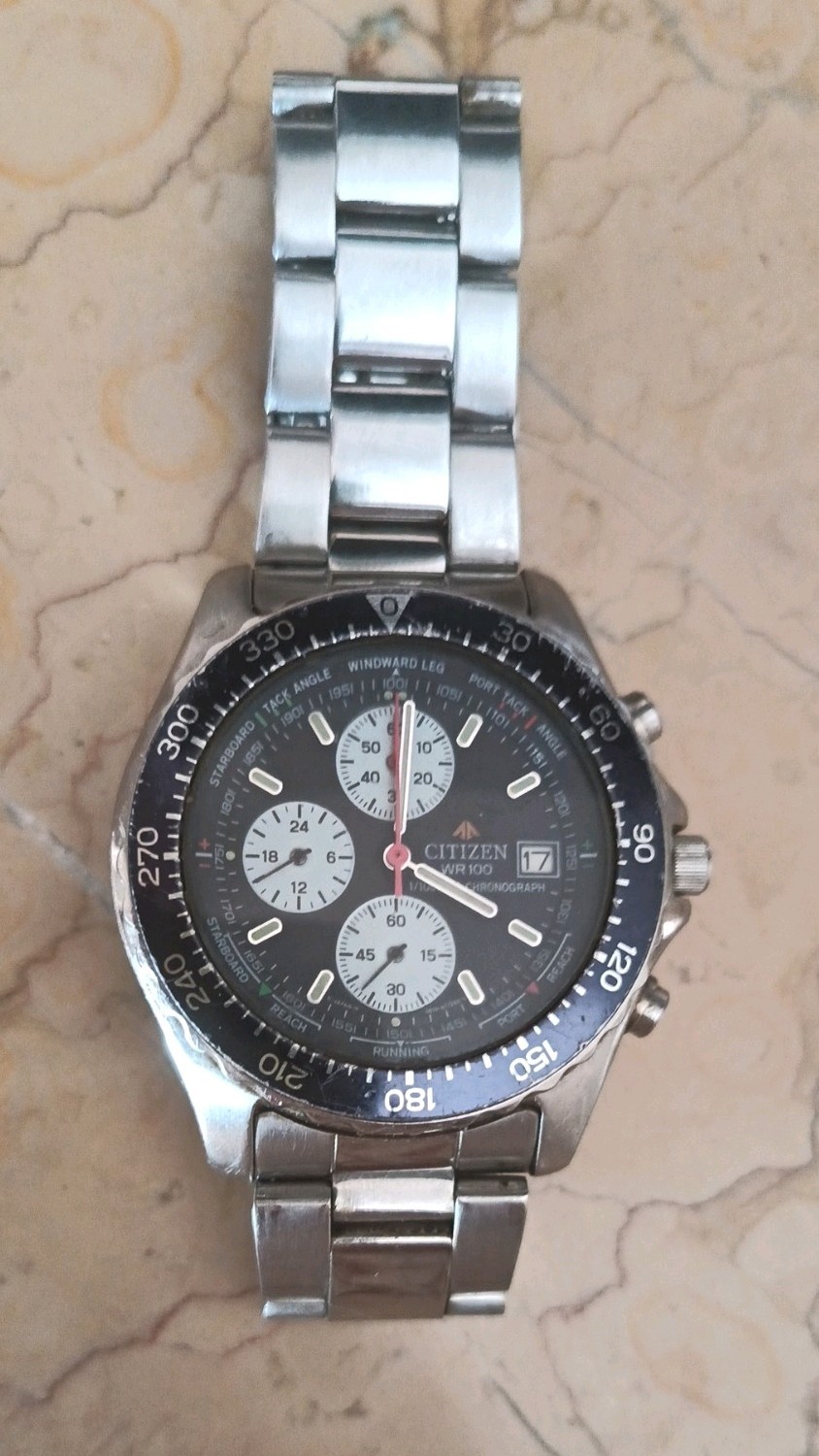 CITIZEN Promaster 0610-H10724 Quartz 1/100 Chronograph diver Watch VG+ working