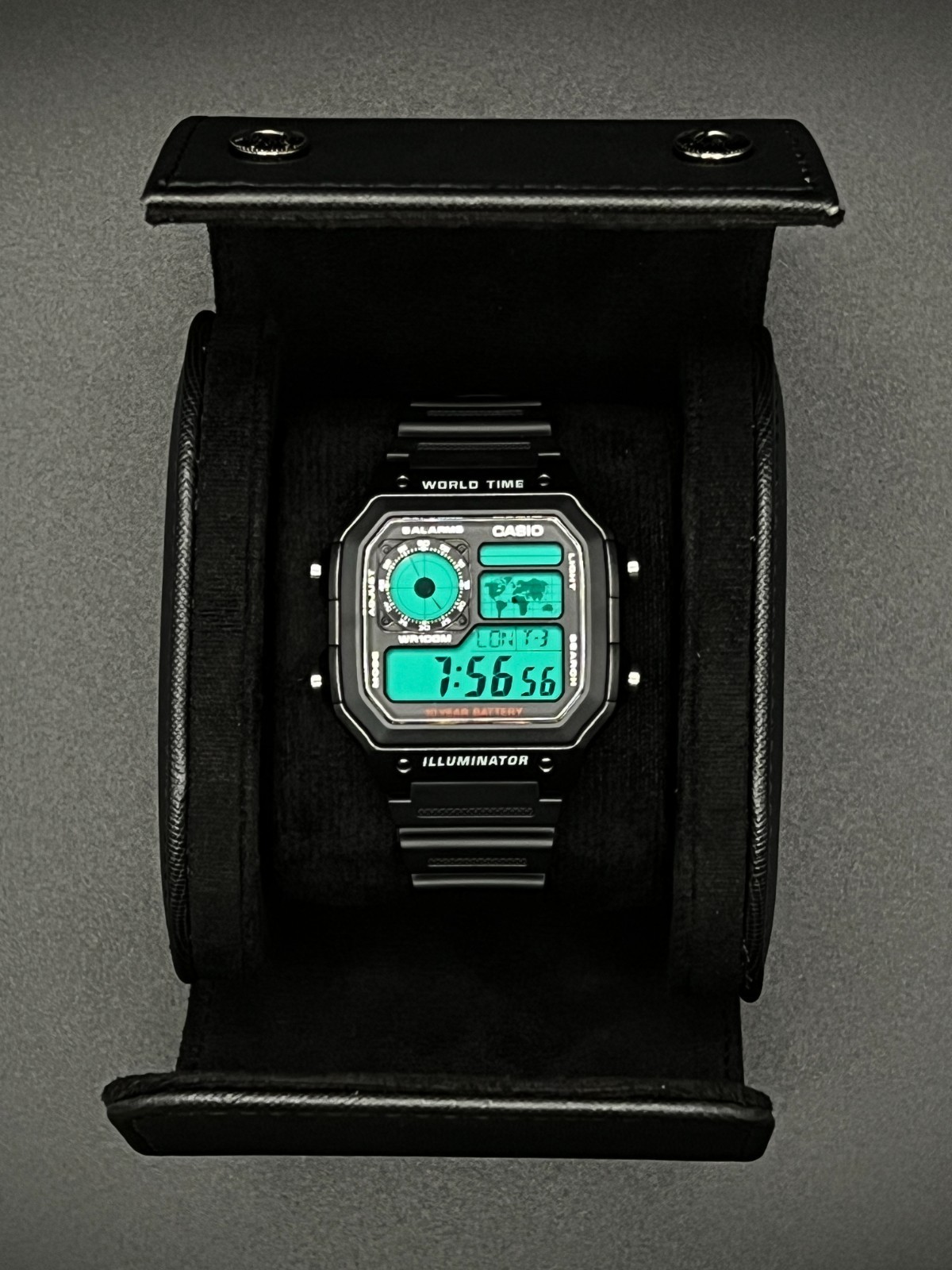 “Radar” | Custom Casio World Time | Royale | AE-1200WH | 🟢 |NEW HB Watch MOD