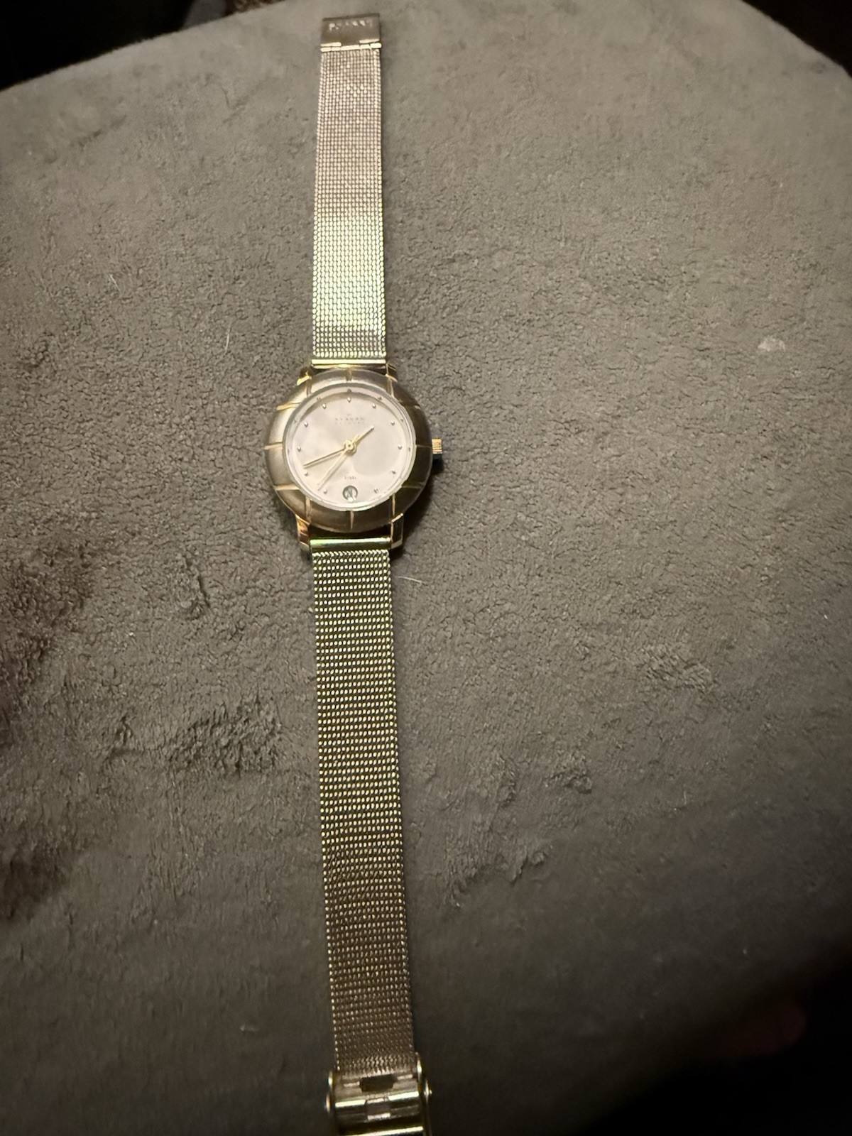 Skagen 3SGS Women’s Quartz Analog Watch White Dial, Date, Silver Mesh Band, 29mm