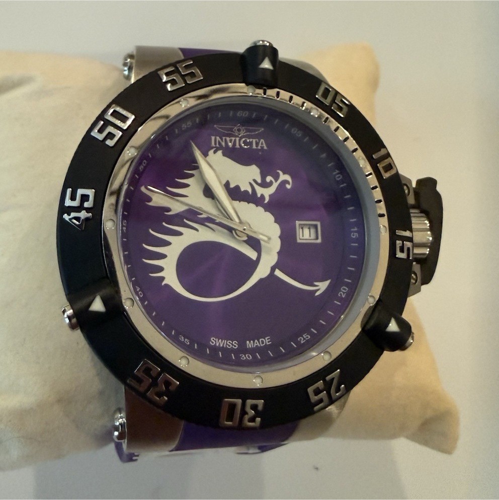 Invicta Subaqua Noma III Dragon Swiss Quartz Men’s Diver Watch 50mm Purple