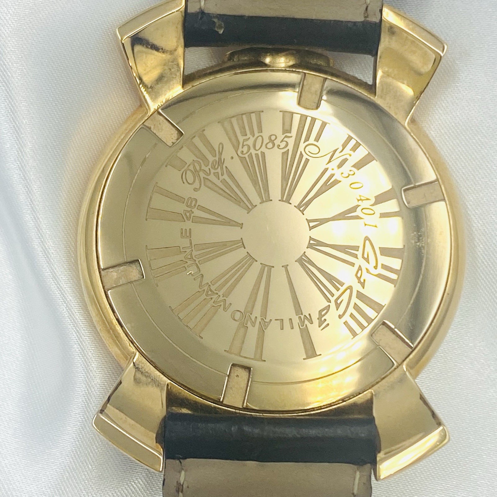 GaGa MILANO Manuale Slim46 #5085 Watch Rose Gold Men Women Brown Strap Vintage