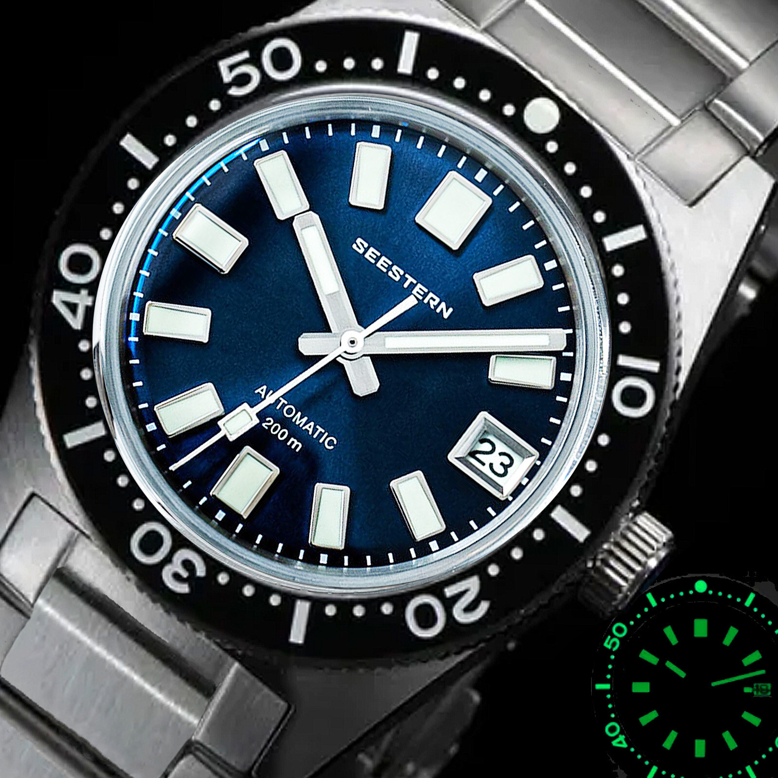 Seestern 62MAS 20ATM Genuine Ceramic NEW LUME Bezel 200m DIVER’S Watch 62MASELS