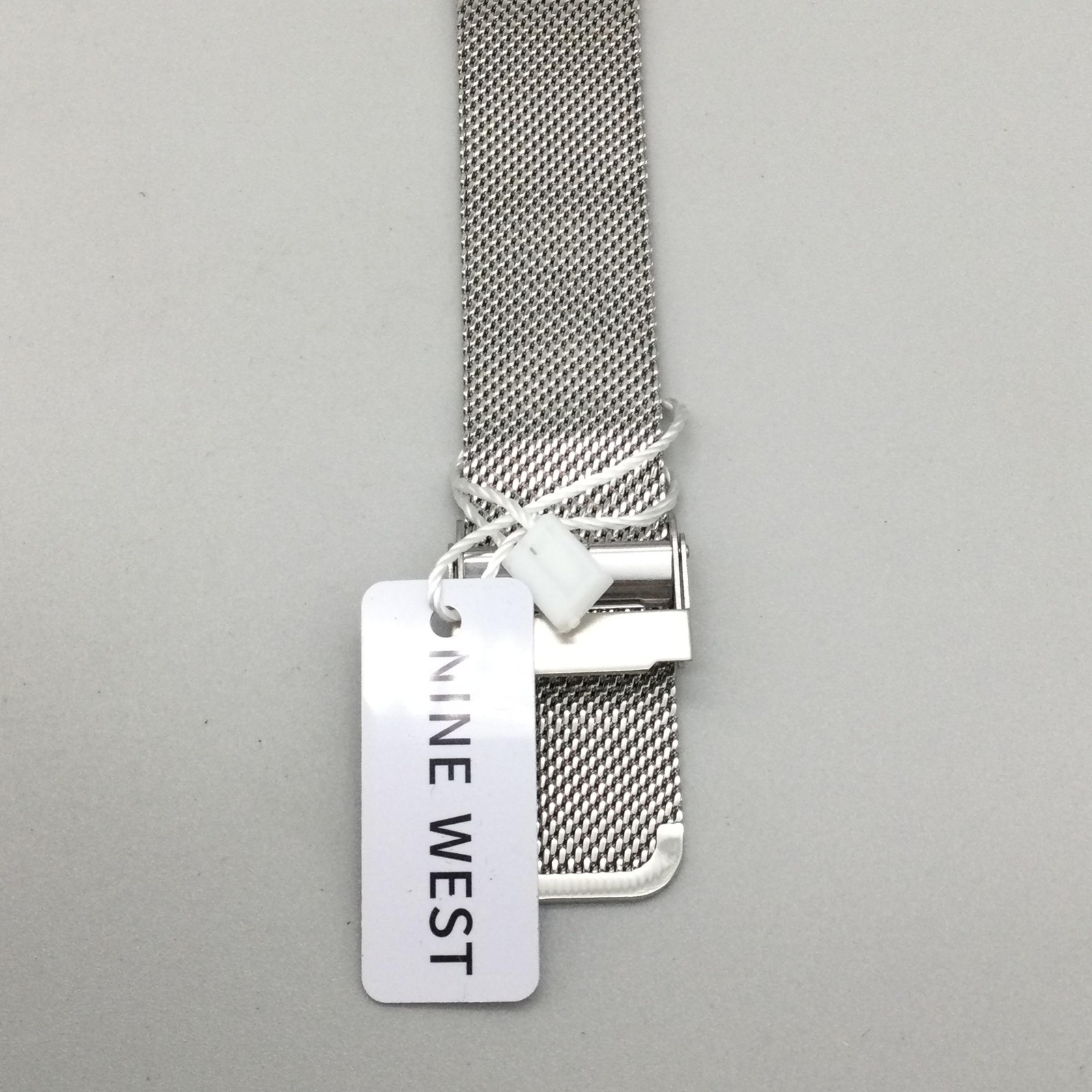 Nine West Unisex Watch 40mm Black Dial Silver Tone Mesh Adjustable Band Classic