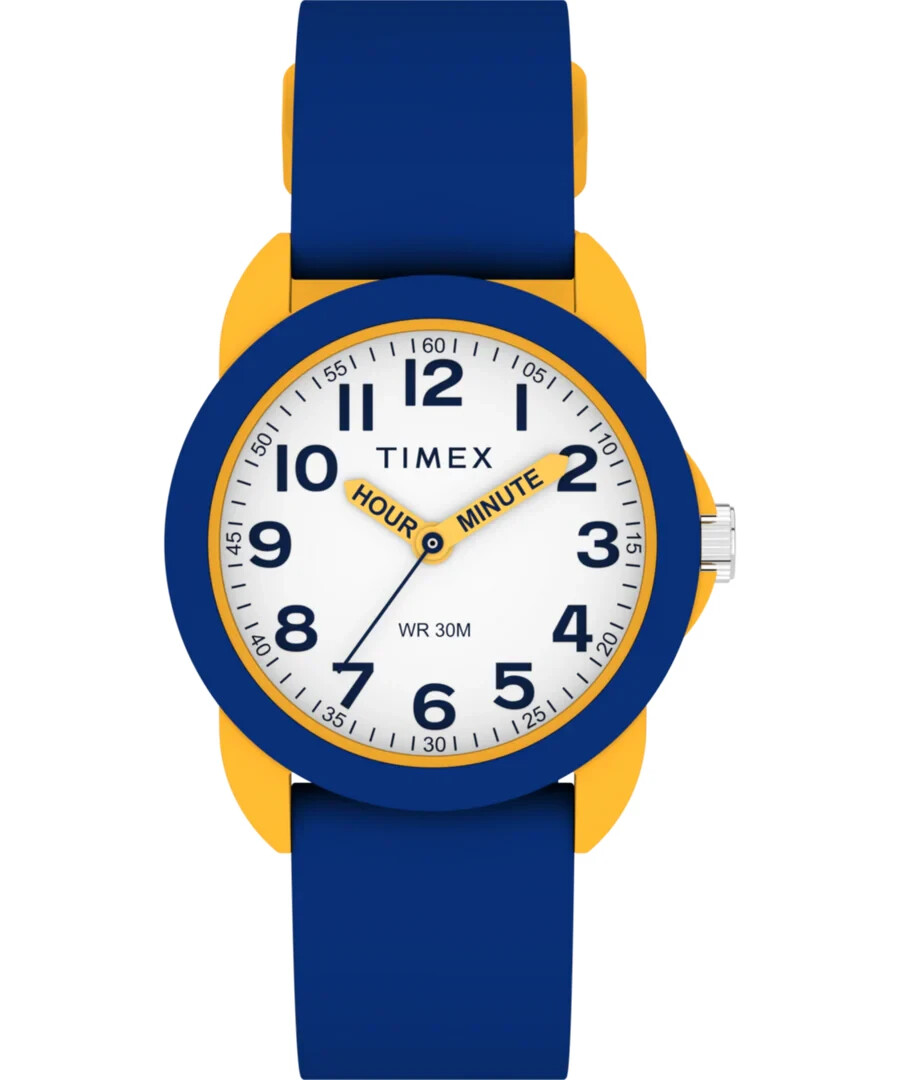 Timex TW2W92100, Kid’s Time Machines Blue Silicone Strap Watch, Time Teacher