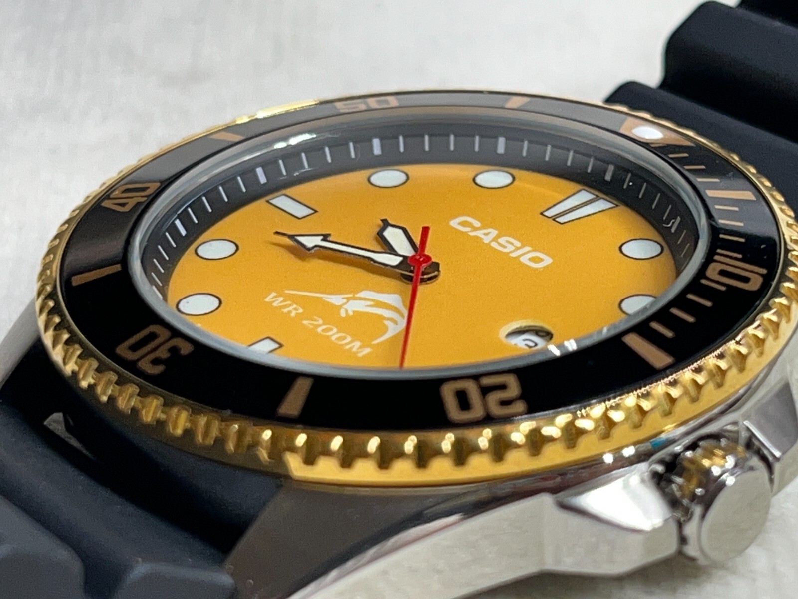 Watch Casio Duro MDV-106G- MOD Yellow Dial Luminous Green 200 Meter WR Date