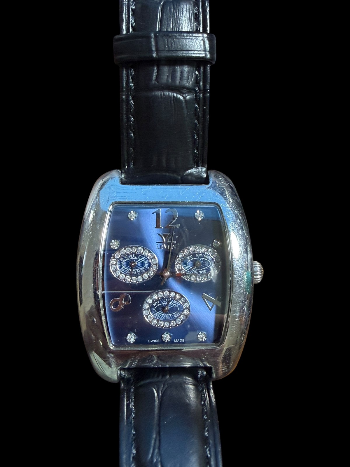 LE VIAN Limited Edition Swiss Made Diamond Chronograph Quartz Wristwatch