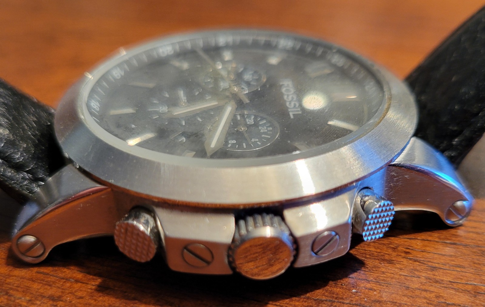 Fossil Arkitekt Men’s Watch NWT Silver Tone Black Chronograph FS4247