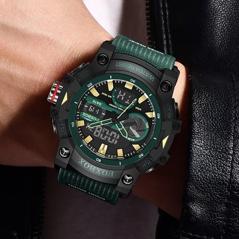 LIGE Men Digital Watch Luxury Fashion Dual Display Waterproof Sport Casual Wrist