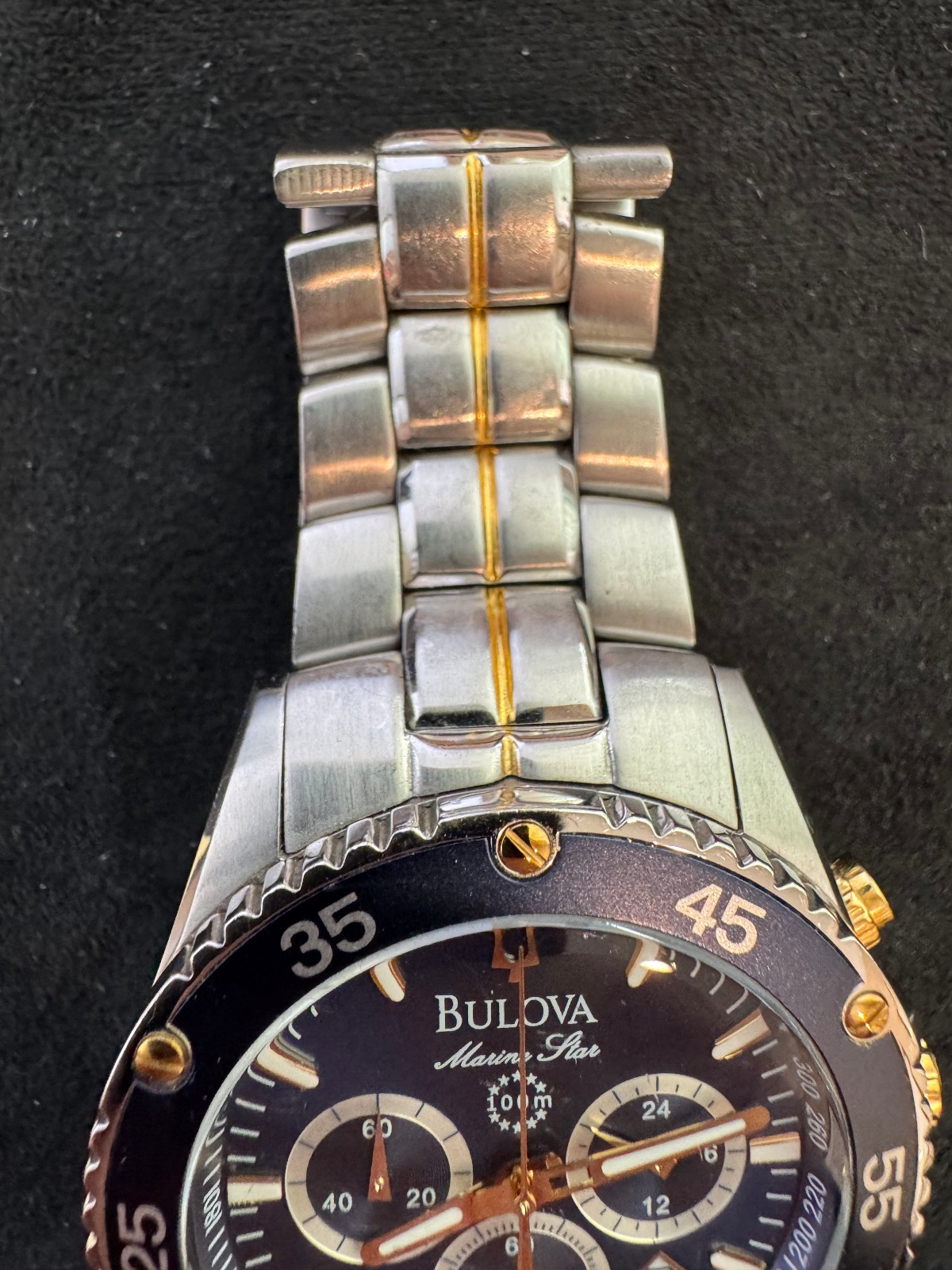 Bulova Marine Star 98H37 Two-Tone Blue Chronograph Watch – Men’s 42mm Quartz