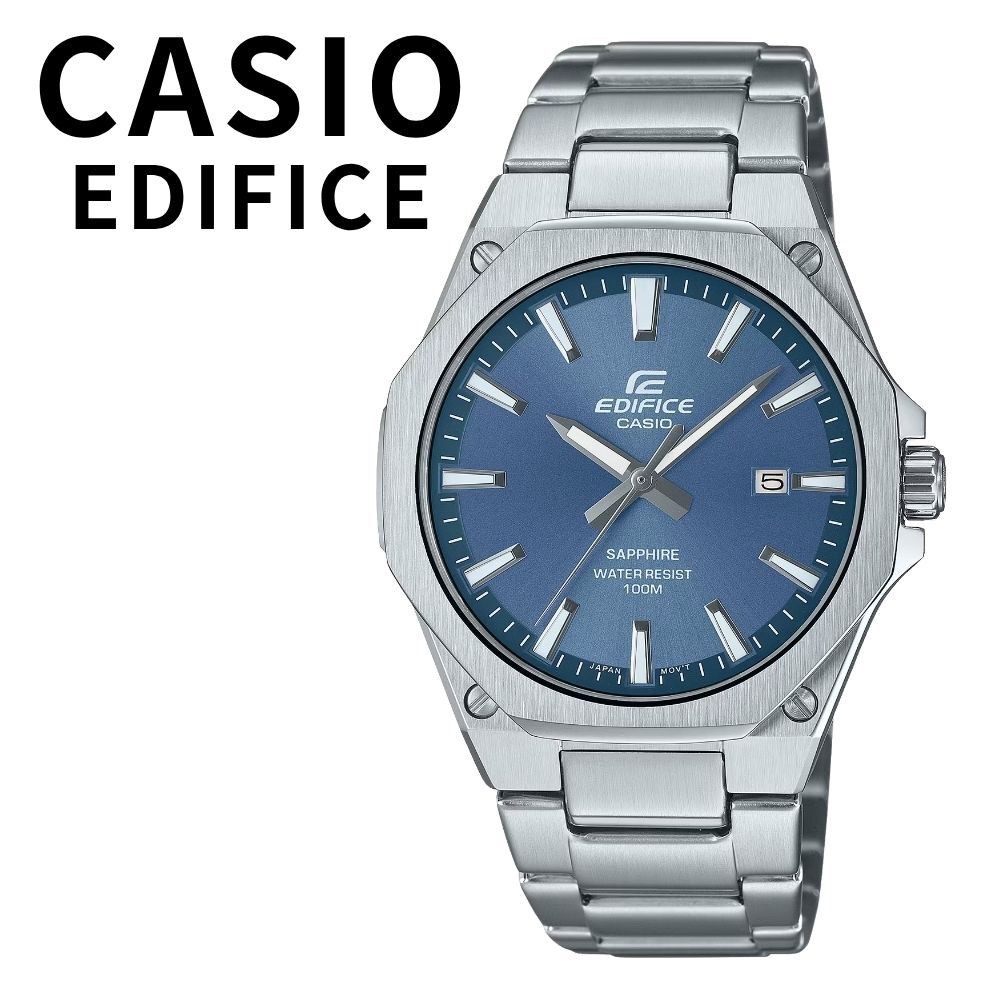 Casio Edifice EFV-150D-2AV Men’s Slim Watch Quartz Blue Dial 100m SS Band New