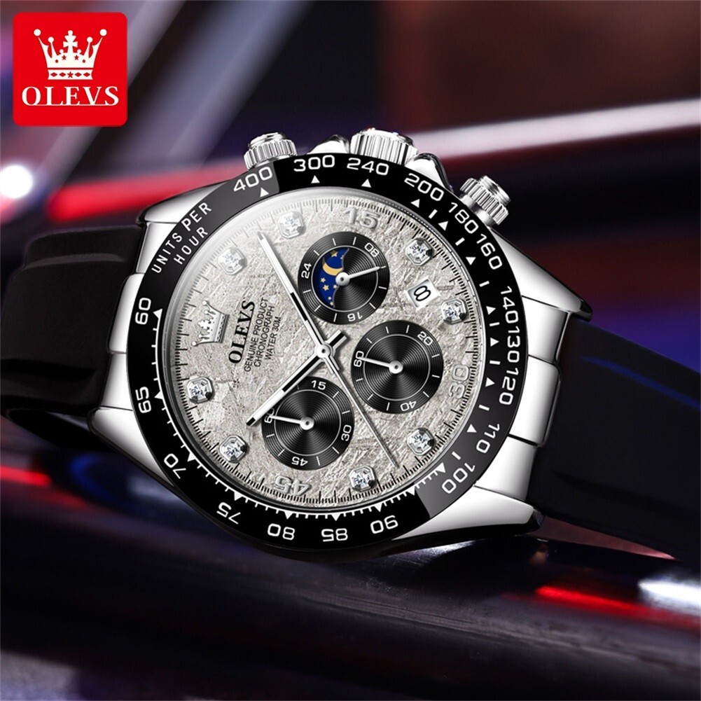 Waterproof Quartz Luxury Watch OLEVS Business Men’s Luminous Date Strap