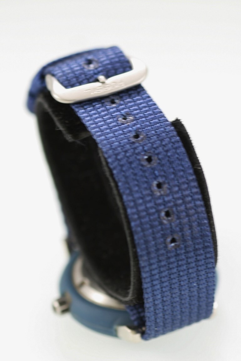 Fossil FSL Men Watch Nylon Blue Rubber Stainless 100m Battery White Quartz