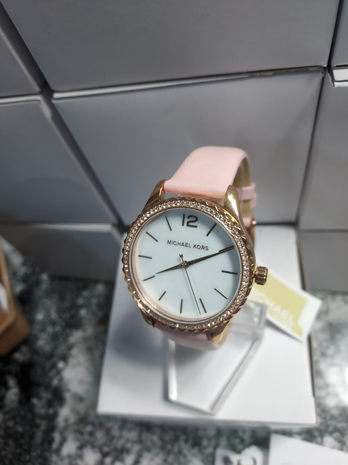 Michael Kors Layton Quartz White Mother of Pearl Dial Ladies Watch MK2909