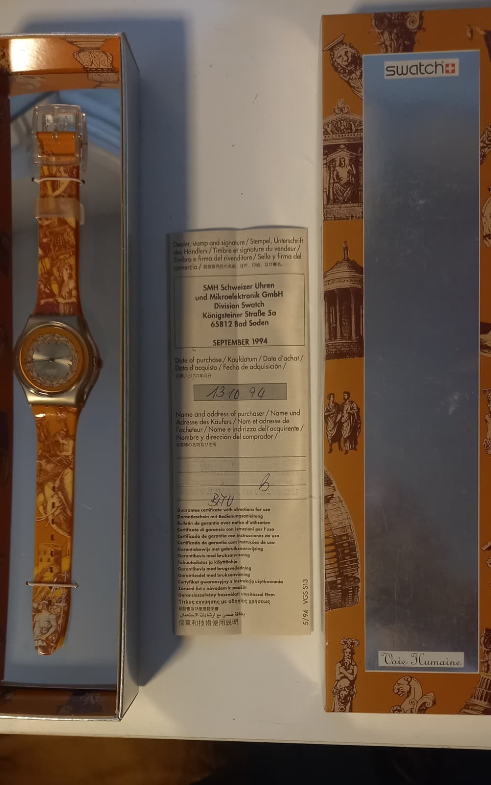 Swatch chemin humaine special limited edition 2222 pcs 1993 NIB new