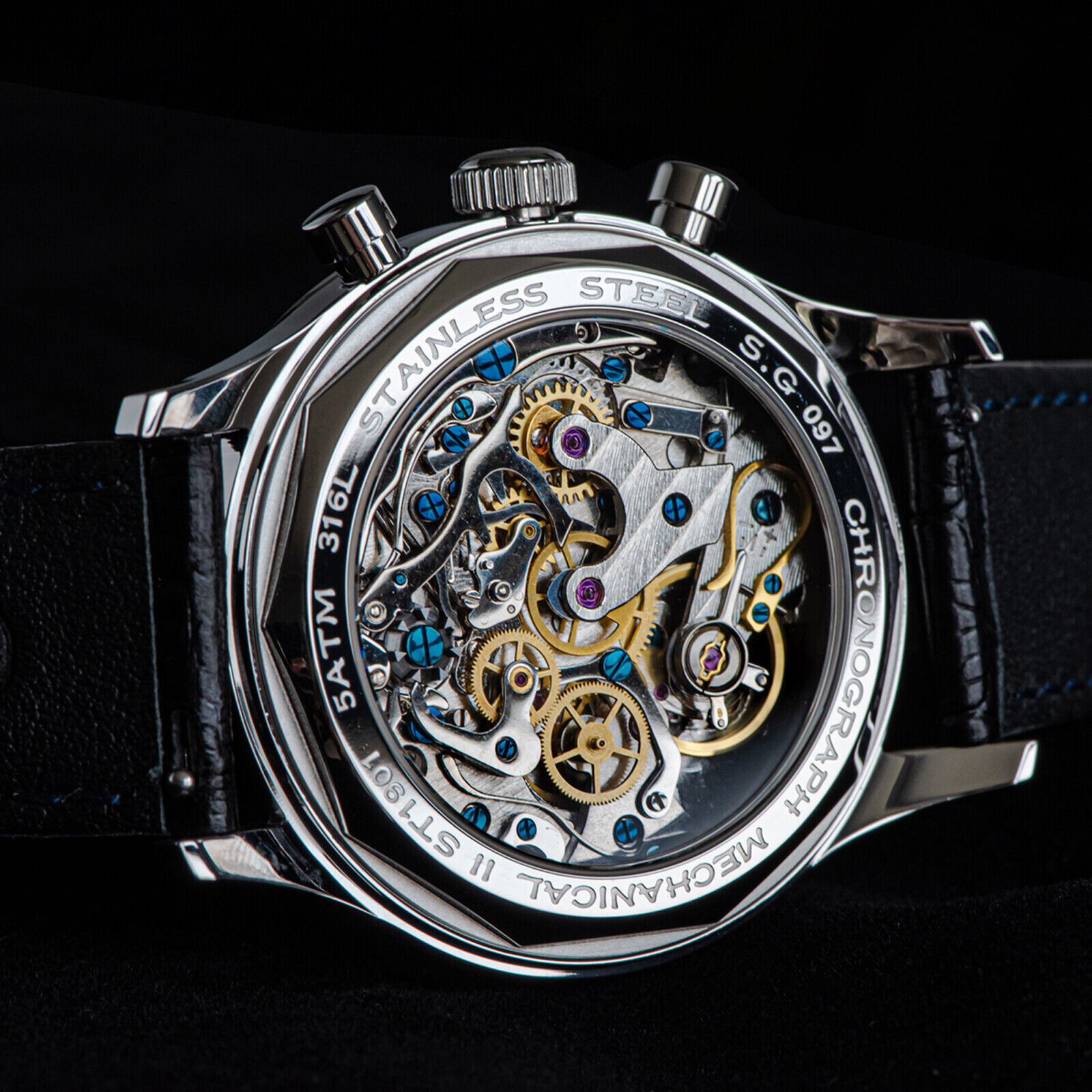 Sugess Chrono Heritage SWANNECK Panda Dial Chrono Watch SEAGULL 1963 SUPANK301SN