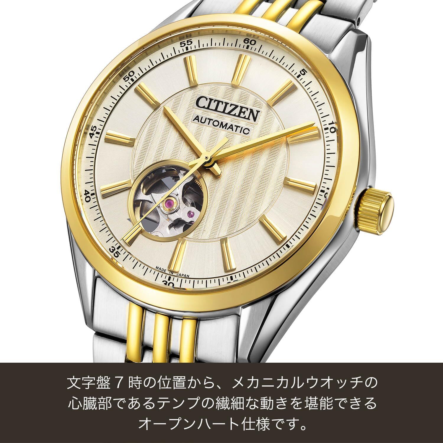Citizen Collection NH9114-99P Skeleton Automatic Mechanical Watch Men Japan