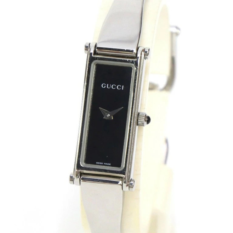 Gucci Ladies Quartz Watch Black Dial Stainless Steel 12.3mm 14.5cm From Japan