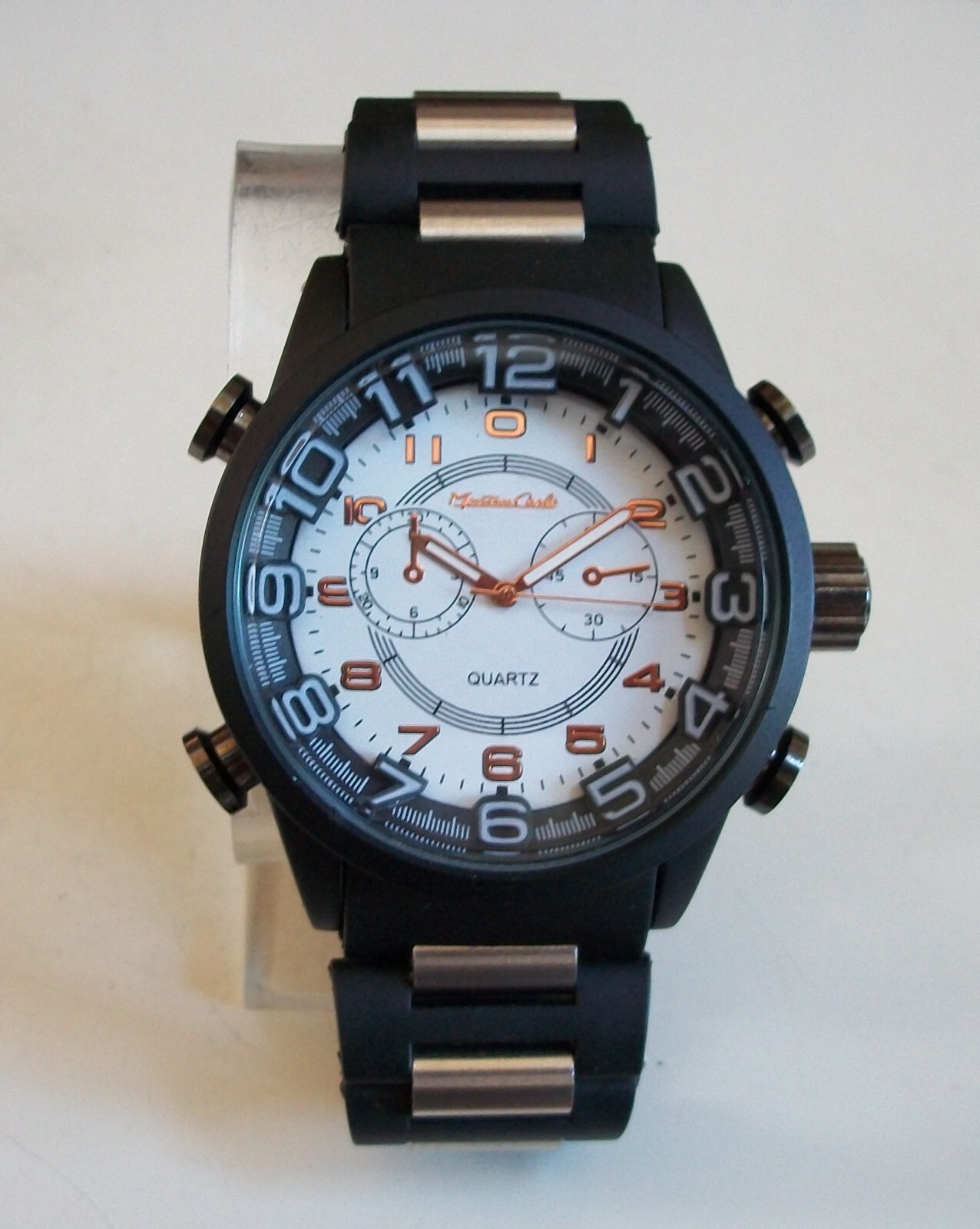 Men’s Black & Silver Finish Sporty Casual Dressy Fashion Watch