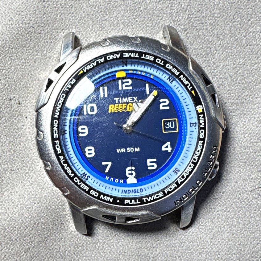 Timex Reef Gear Indiglo WR 50M Blue Dial Quartz Date Men’s Wristwatch