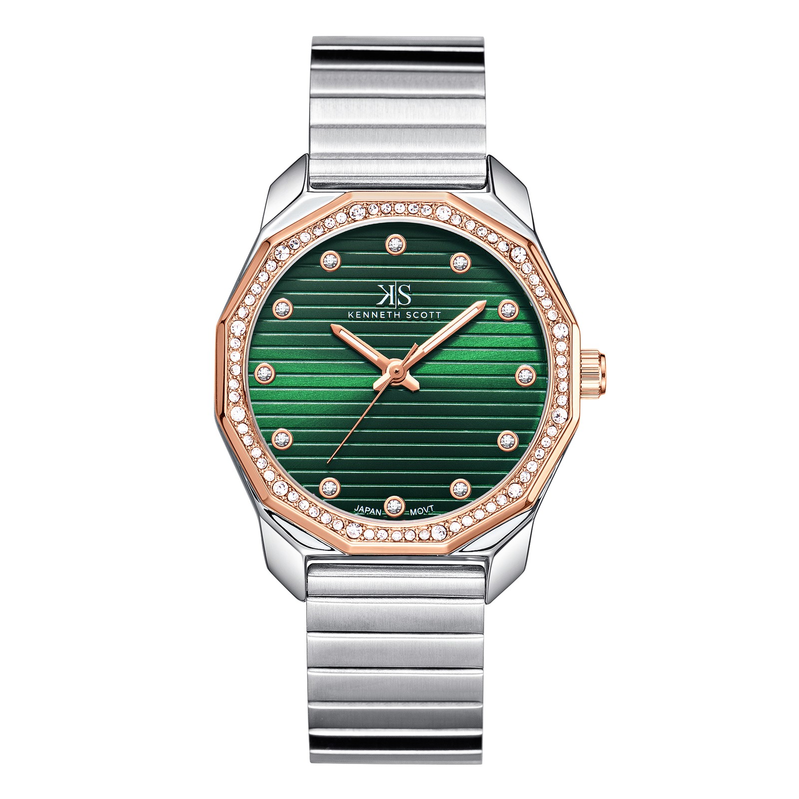 Kenneth Scott Women’s Analog Watch | Green Dial, 33mm, 30 m (3 ATM)