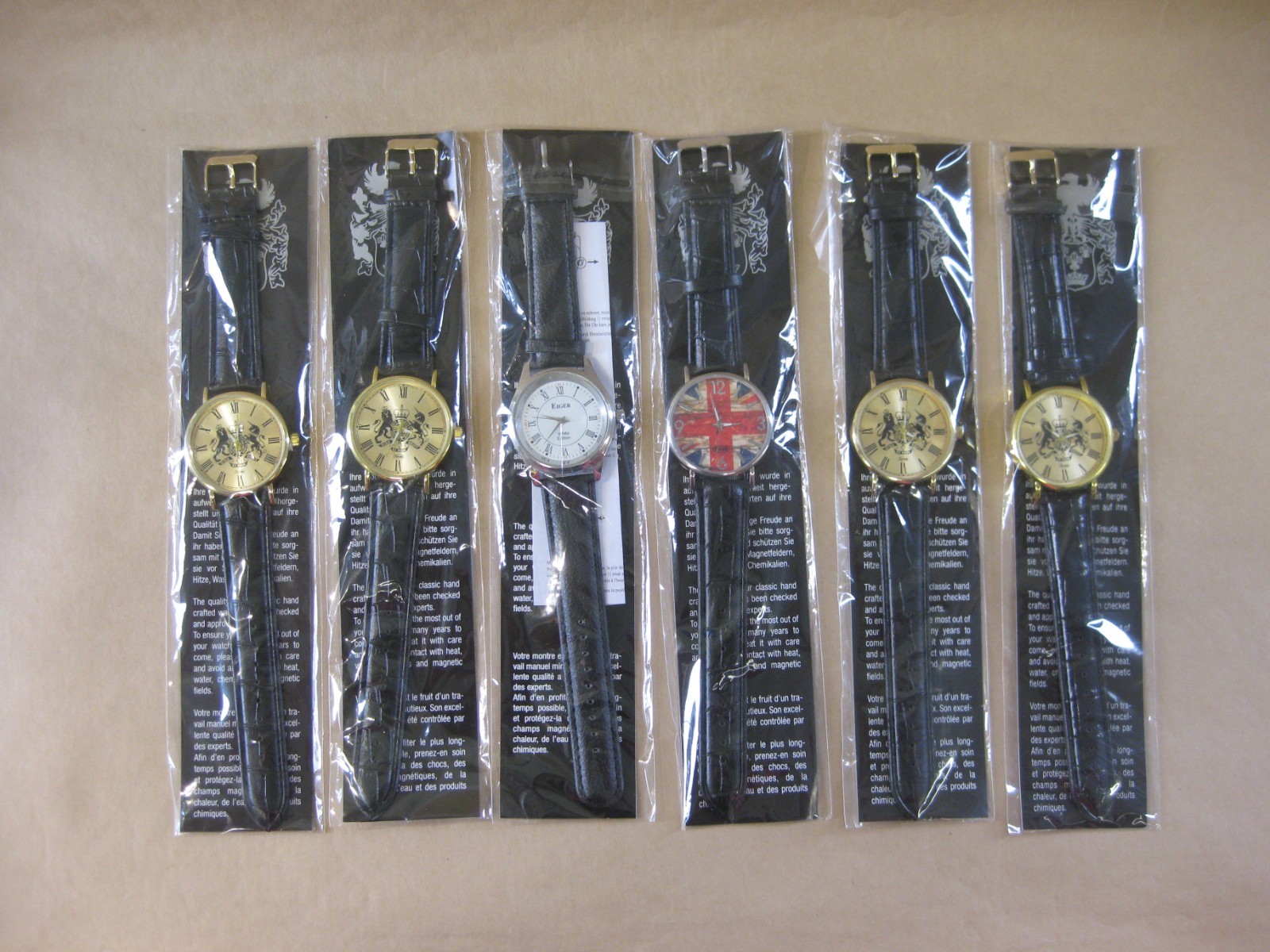 Eiger Mens Watches Job Lot x 6 ~ Union Jack & Others ~ Unused In Packaging