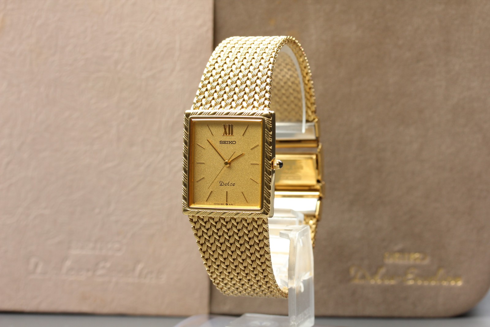 [MINT] Seiko Dolce 9531-5100 25mm Gold Dial Quartz Men’s Watch From JAPAN