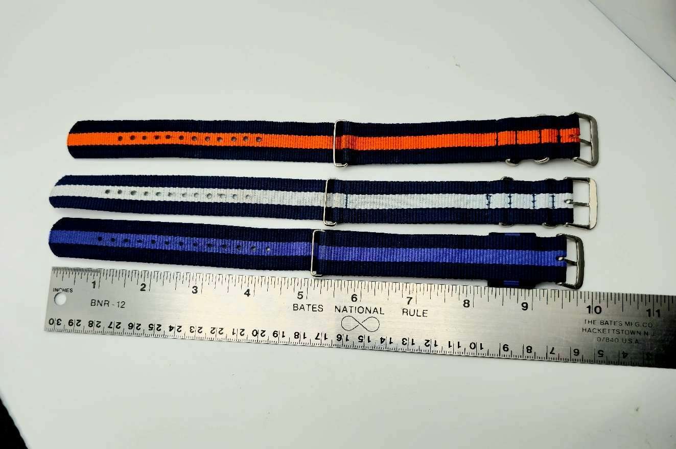 Heavy Duty Woven Ballistic Nylon Watch Bands 20 mm 3 Patterns
