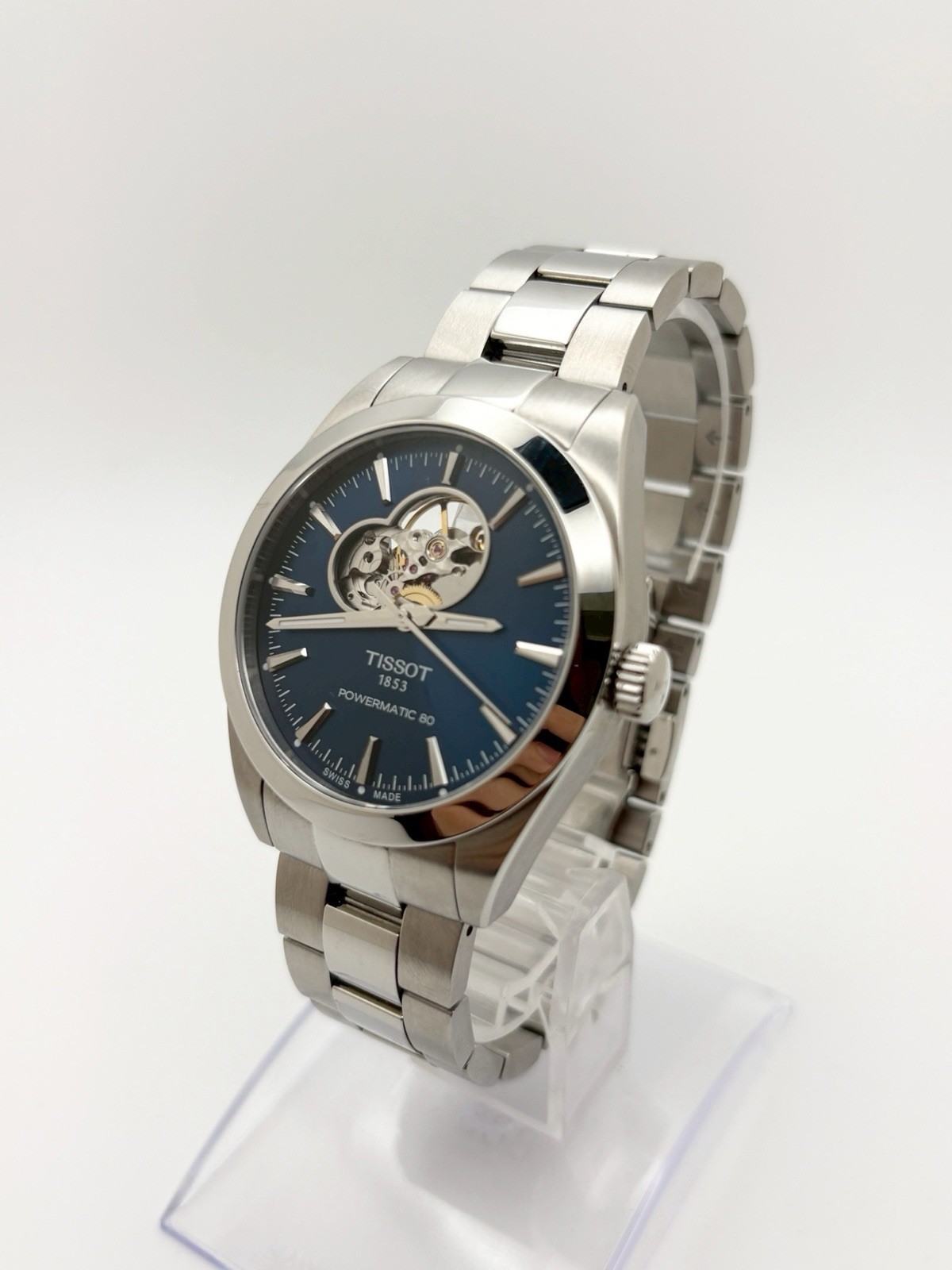 Tissot Gentleman Powermatic 80 Open Heart 40mm Blue Dial Watch T1274071104101